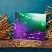 Mardi Gras Lila Hintergrund Fotoplatte (Seite)