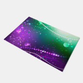 Mardi Gras Lila Hintergrund Fußmatte (Schrägansicht)