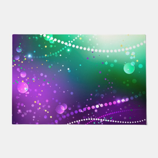 Mardi Gras Lila Hintergrund Fußmatte (Vorderseite)