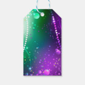 Mardi Gras Lila Hintergrund Geschenkanhänger (Rückseite)