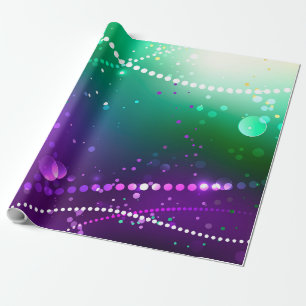 Mardi Gras Lila Hintergrund Geschenkpapier