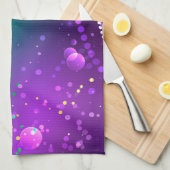 Mardi Gras Lila Hintergrund Geschirrtuch (Viertel Falte)