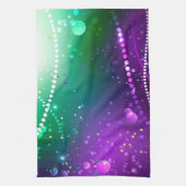 Mardi Gras Lila Hintergrund Geschirrtuch (Vertikal)