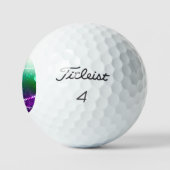 Mardi Gras Lila Hintergrund Golfball (Logo)