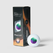 Mardi Gras Lila Hintergrund Golfball (Verpackung)