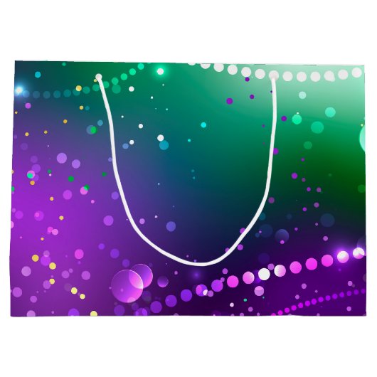 Mardi Gras Lila Hintergrund Große Geschenktüte (Rückseite)