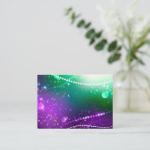 Mardi Gras Lila Hintergrund Hinweiskarte (Stehend Vorderseite)