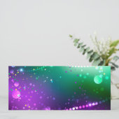 Mardi Gras Lila Hintergrund Hinweiskarte (Stehend Vorderseite)