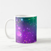Mardi Gras Lila Hintergrund Kaffeetasse (Links)