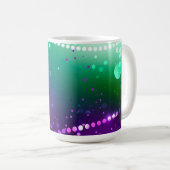 Mardi Gras Lila Hintergrund Kaffeetasse (VorderseiteRechts)