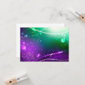 Mardi Gras Lila Hintergrund Karte (Vorderseite/Rückseite Beispiel)