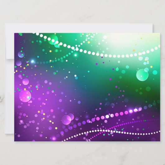 Mardi Gras Lila Hintergrund Karte (Vorderseite)