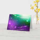 Mardi Gras Lila Hintergrund Karte (Gelbe Blume)