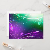Mardi Gras Lila Hintergrund Karte (Vorderseite/Rückseite Beispiel)