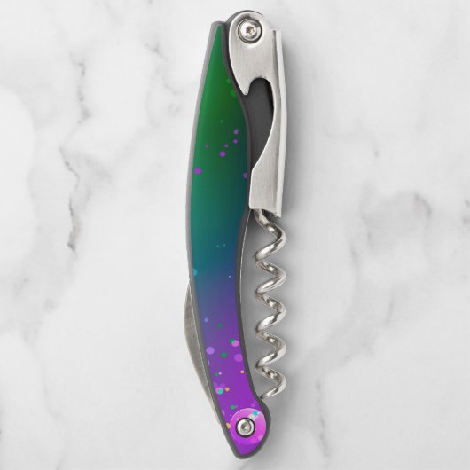 Mardi Gras Lila Hintergrund Kellnermesser (Rückseite)