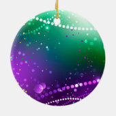 Mardi Gras Lila Hintergrund Keramik Ornament (Hinten)