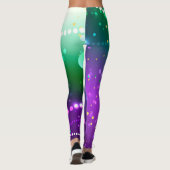 Mardi Gras Lila Hintergrund Leggings (Rückseite)