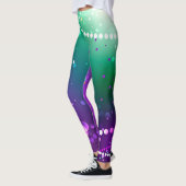 Mardi Gras Lila Hintergrund Leggings (Links)