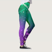 Mardi Gras Lila Hintergrund Leggings (Rechts)