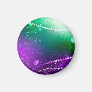 Mardi Gras Lila Hintergrund Magnet