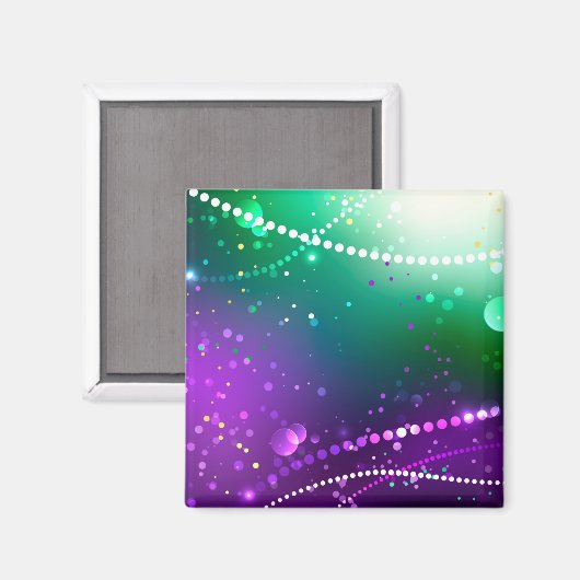 Mardi Gras Lila Hintergrund Magnet (Vorderseite/Rückseite)