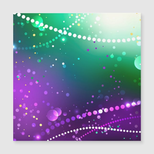 Mardi Gras Lila Hintergrund Magnetkarte (Vorderseite)