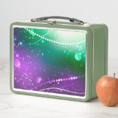 Mardi Gras Lila Hintergrund Metall Brotdose (Beispiel)