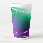 Mardi Gras Lila Hintergrund Milchtasse (Vorderseite)