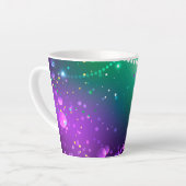 Mardi Gras Lila Hintergrund Milchtasse (Linke Ecke)