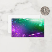 Mardi Gras Lila Hintergrund Mitteilungskarte (Vorderseite/Rückseite Beispiel)