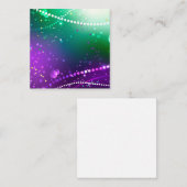 Mardi Gras Lila Hintergrund Mitteilungskarte (Vorne/Hinten)