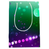 Mardi Gras Lila Hintergrund Mittlere Geschenktüte (Vorderseite)