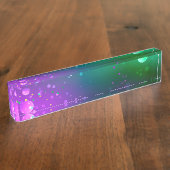 Mardi Gras Lila Hintergrund Namensplakette (Seite)