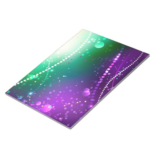 Mardi Gras Lila Hintergrund Notizblock (angewinkelt)