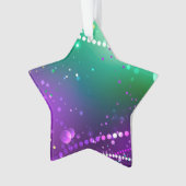 Mardi Gras Lila Hintergrund Ornament (Vorderseite)