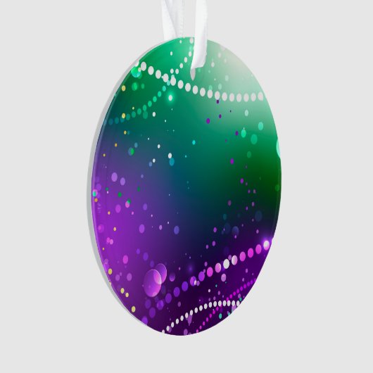 Mardi Gras Lila Hintergrund Ornament (Vorderseite)