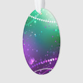 Mardi Gras Lila Hintergrund Ornament (Vorderseite)