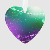 Mardi Gras Lila Hintergrund Ornament (Rückseite)