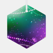 Mardi Gras Lila Hintergrund Ornament Aus Glas (Rückseite)