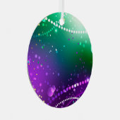 Mardi Gras Lila Hintergrund Ornament Aus Metall (Vorderseite Rechts)