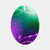 Mardi Gras Lila Hintergrund Ornament Aus Metall (Vorderseite links)