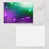 Mardi Gras Lila Hintergrund Platzkarte (Vorne/Hinten)