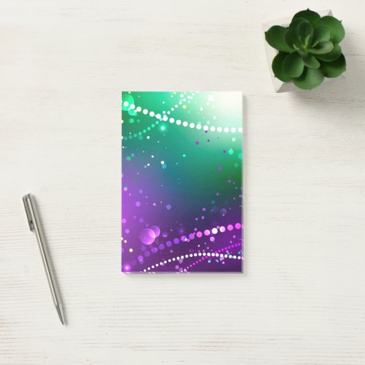 Mardi Gras Lila Hintergrund Post-it Klebezettel (Büro)