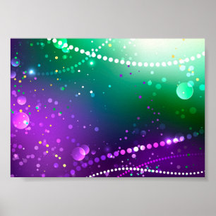 Mardi Gras Lila Hintergrund Poster