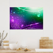 Mardi Gras Lila Hintergrund Poster (Küche)