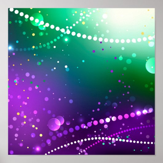 Mardi Gras Lila Hintergrund Poster (Vorne)