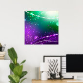 Mardi Gras Lila Hintergrund Poster (Heimbüro)