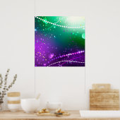 Mardi Gras Lila Hintergrund Poster (Küche)