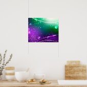 Mardi Gras Lila Hintergrund Poster (Küche)