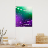 Mardi Gras Lila Hintergrund Poster (Küche)